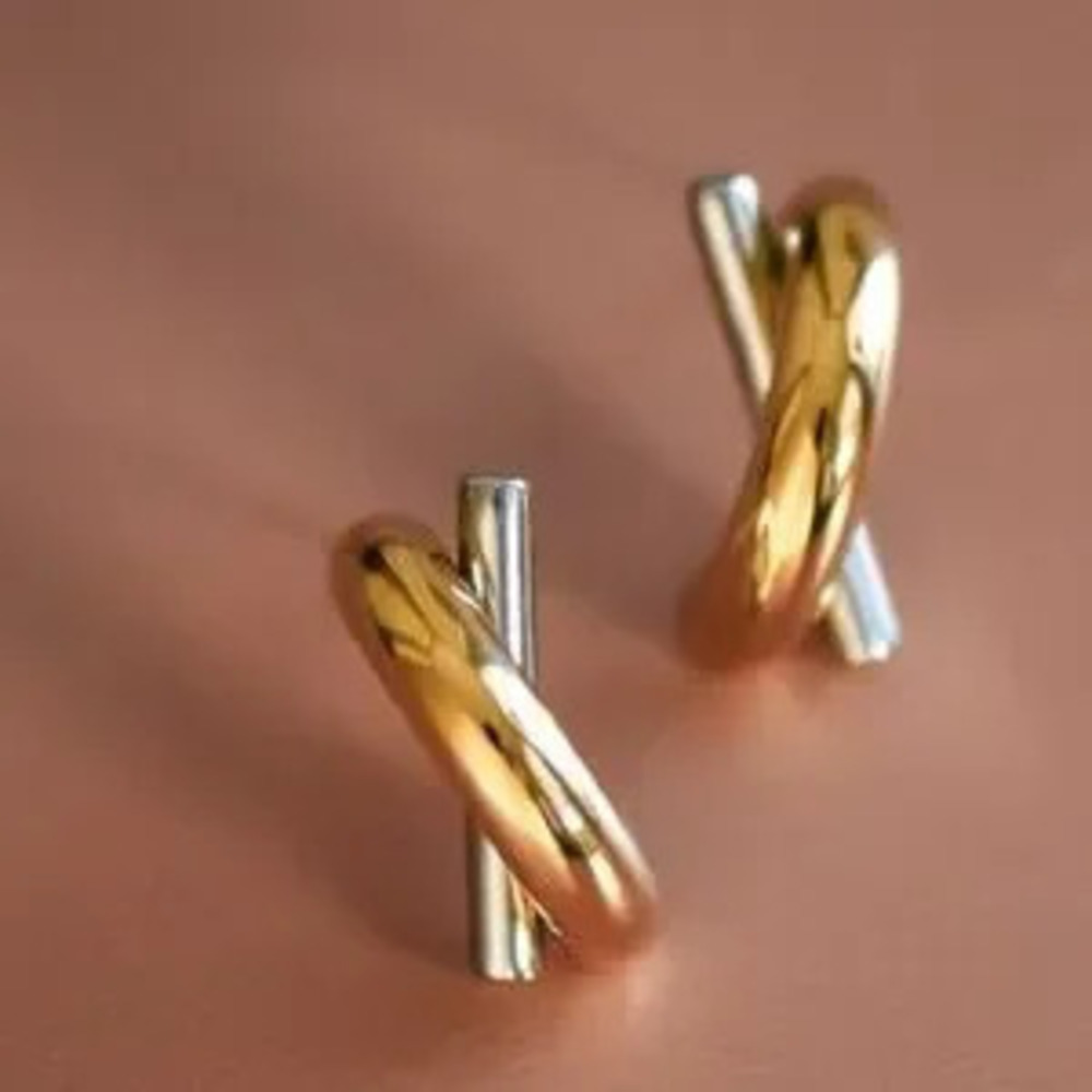 18K Two Tone earrings (2028)